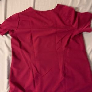 Magenta scrub top two pocket